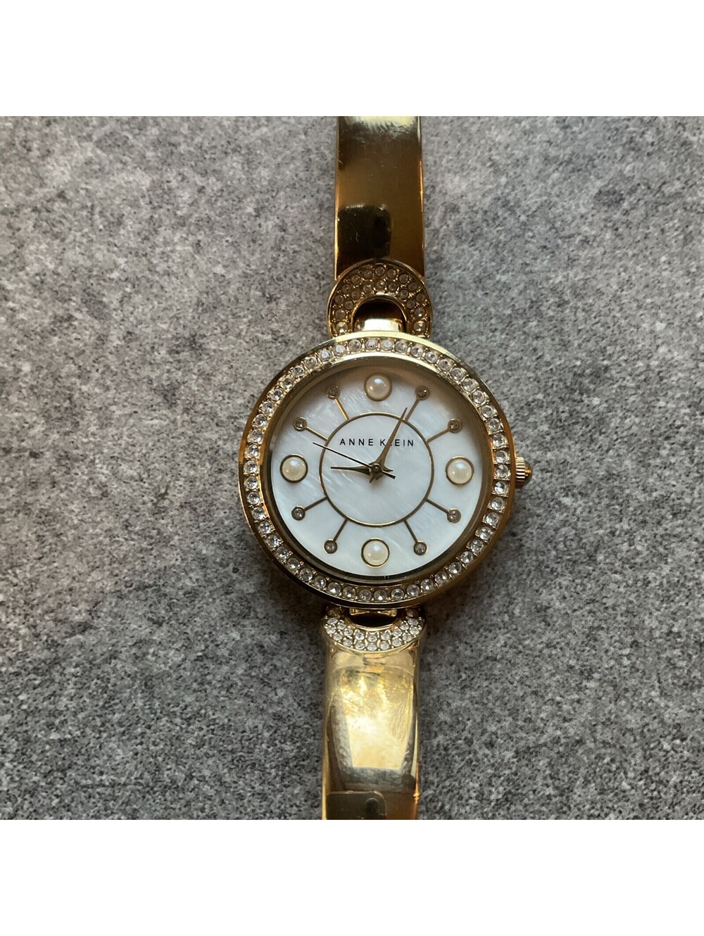 Anne Klein Womens Watch AK/1960 30mm Gold Tone Case Crystal Accent Bezel B-M